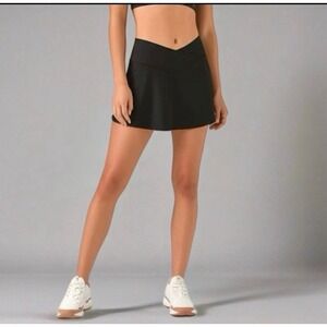 OFFLINE by Aerie Crossover Skort Sz S Black Tennis Golf Pickleball Running